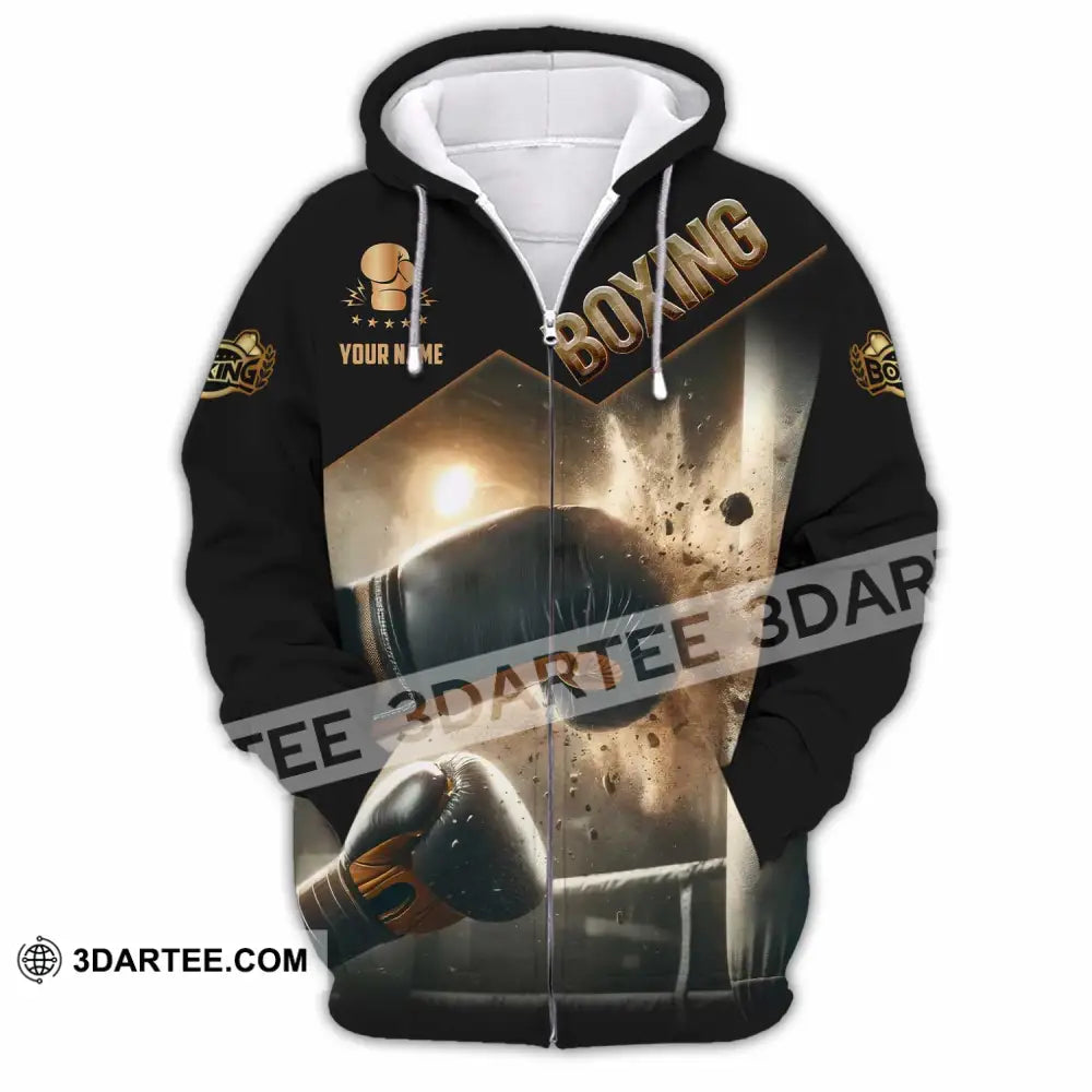 Unisex Shirt - Custom Boxing Lover Sport Shirt Zipper Hoodie / S T-shirt