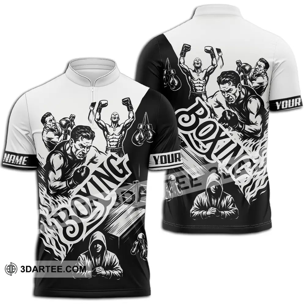 Unisex Shirt - Custom Boxing Men Shirt Zipper Polo Shirt / S T-shirt