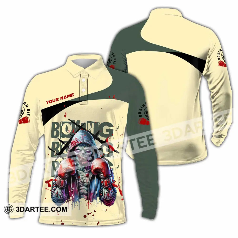Unisex Shirt Custom Boxing Sport Shirt Long Sleeve Polo / S T shirt