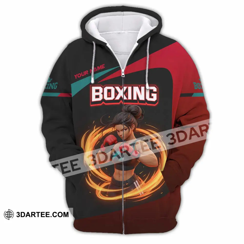 Unisex Shirt Custom Boxing Sport Shirt Zipper Hoodie / S T shirt