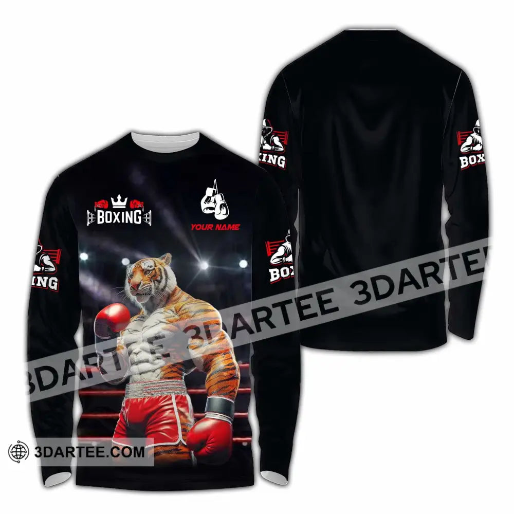 Unisex Shirt - Custom Boxing Tiger Shirt Long Sleeve Shirt / S T-shirt
