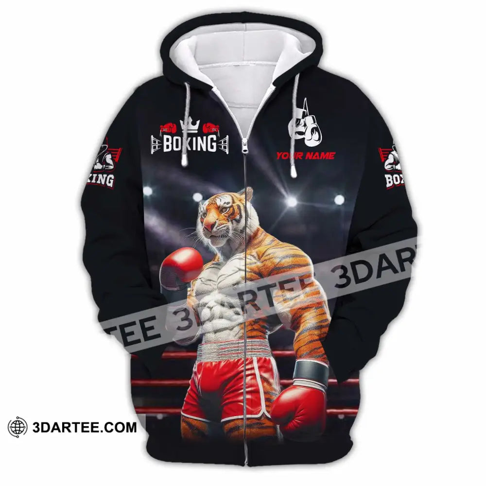 Unisex Shirt - Custom Boxing Tiger Shirt Zipper Hoodie / S T-shirt