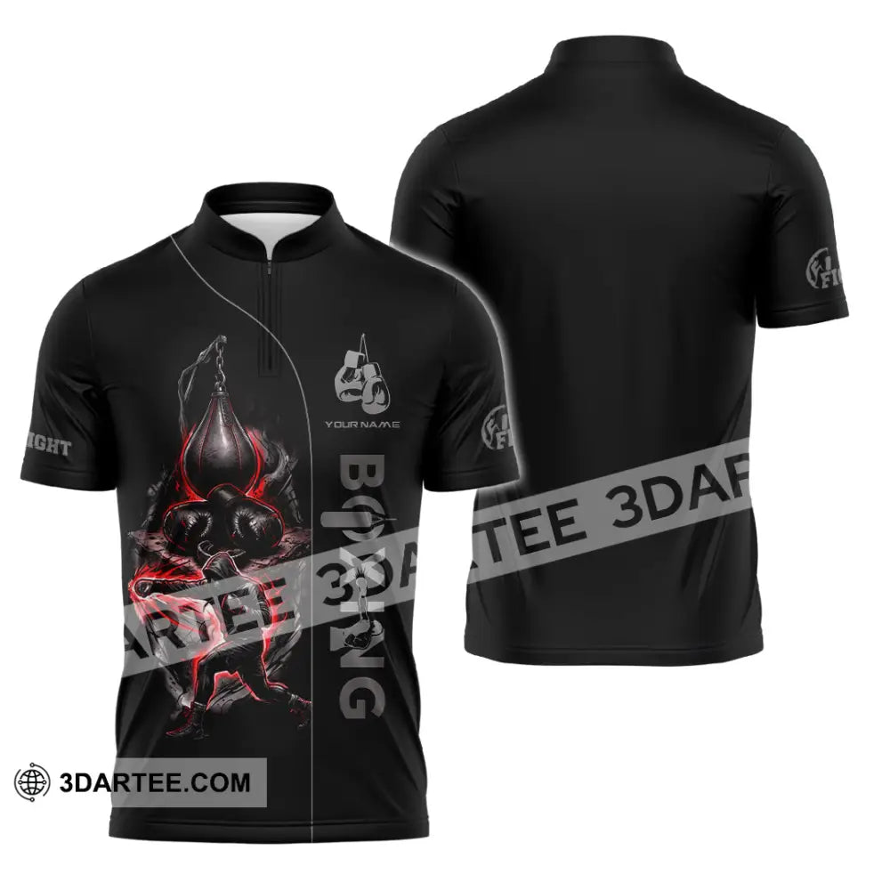 Unisex Shirt - Custom Boxing Shirt - Zipper Polo Shirt / S - T-shirt