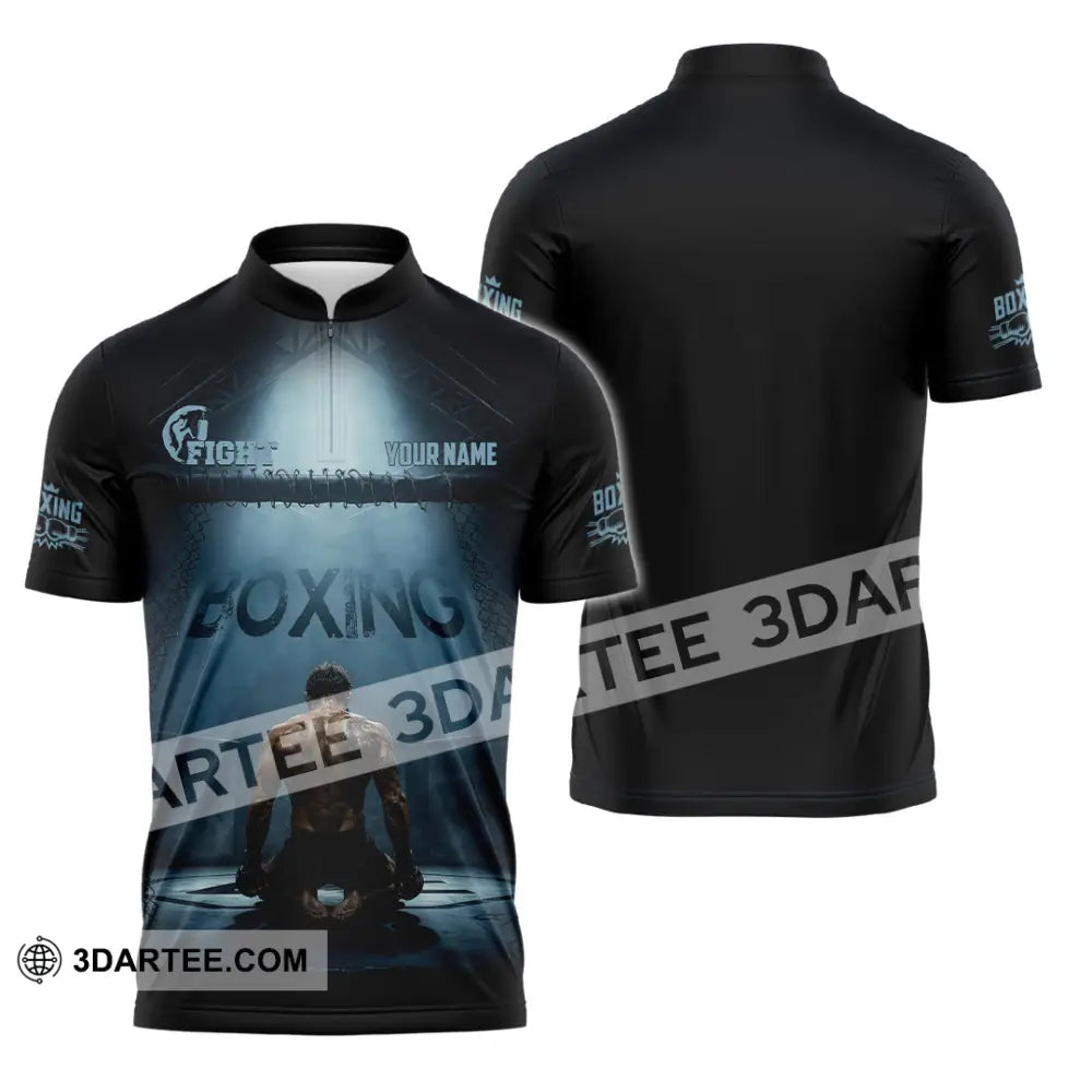 Unisex Shirt - Custom Boxing Shirt - Zipper Polo Shirt / S - T-shirt