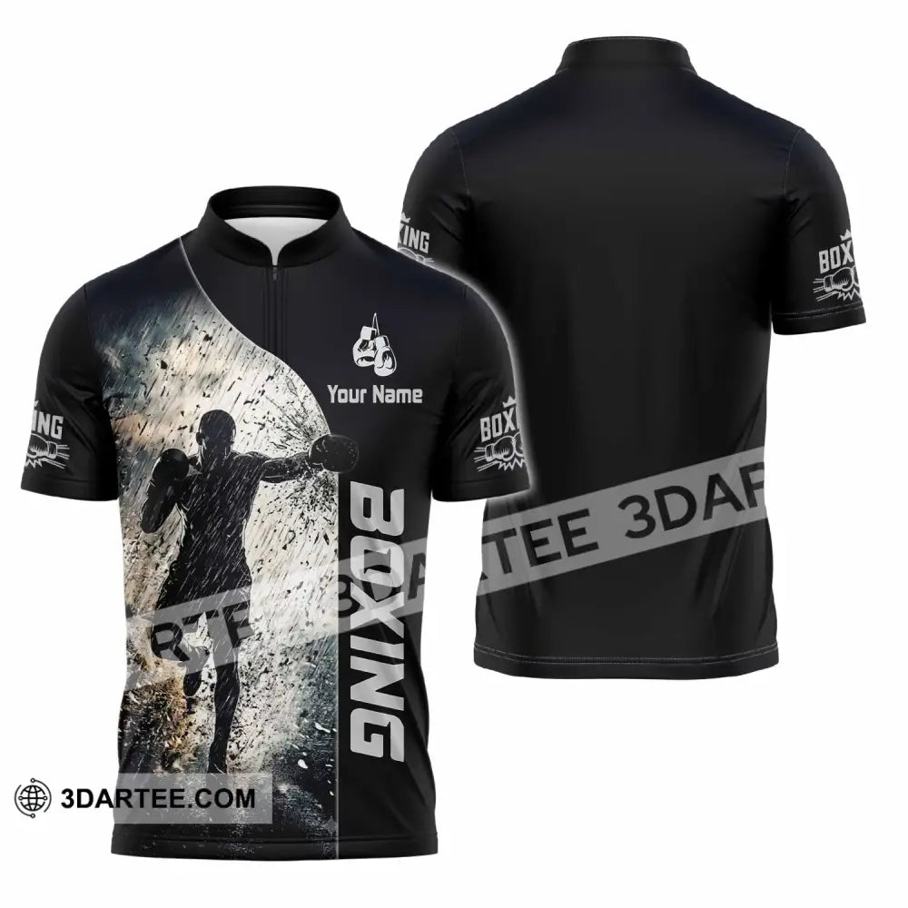 Unisex Shirt - Custom Boxing Shirt - Zipper Polo Shirt / S - T-shirt