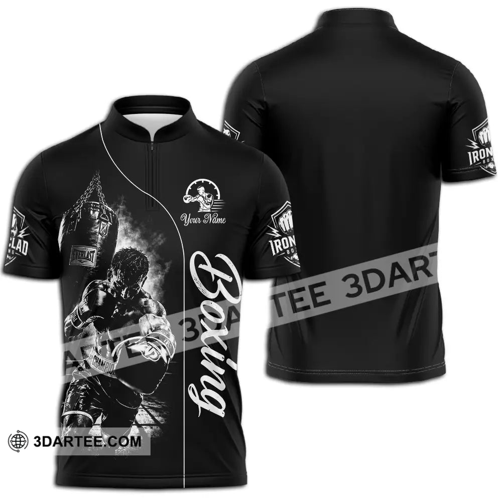Unisex Shirt - Custom Boxing Shirt - Zipper Polo Shirt / S - T-shirt