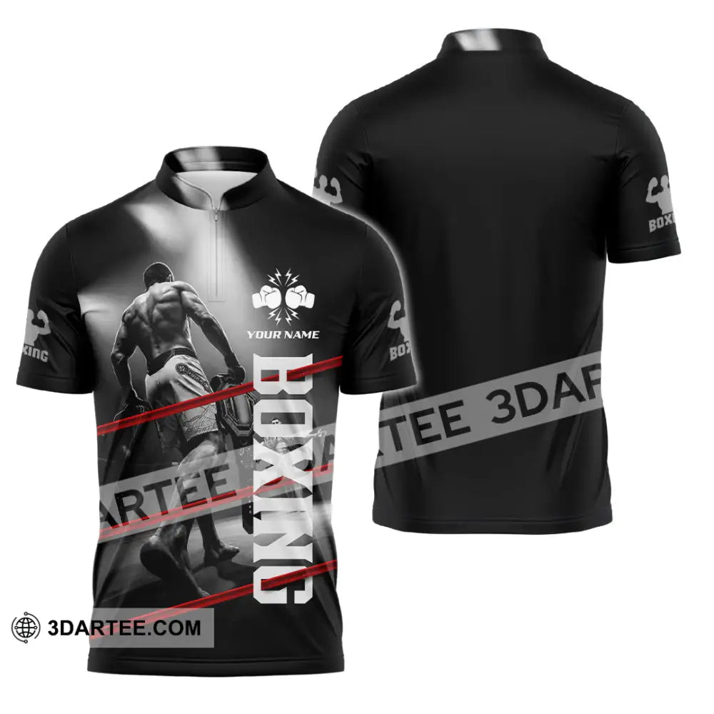 Unisex Shirt - Custom Boxing Shirt - Zipper Polo Shirt / S - T-shirt