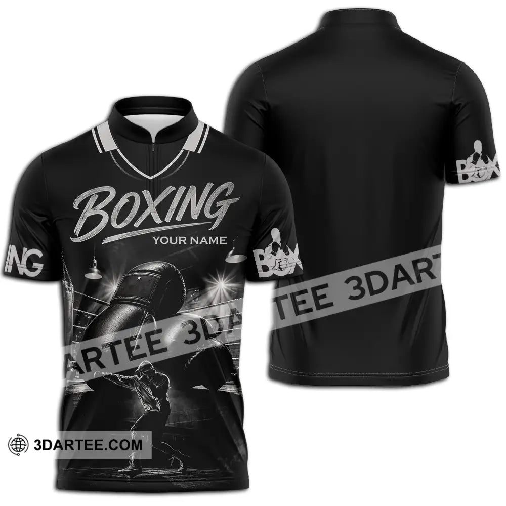 Unisex Shirt - Custom Boxing Shirt - Zipper Polo Shirt / S - T-shirt