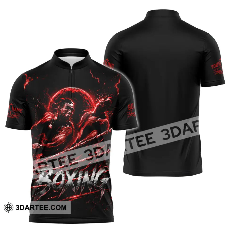 Unisex Shirt - Custom Boxing Shirt - Zipper Polo Shirt / S - T-shirt