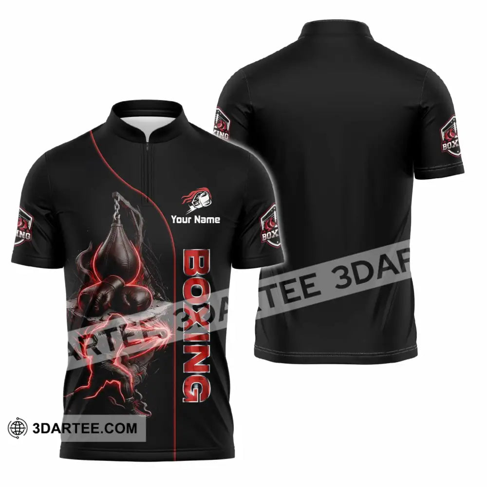 Unisex Shirt - Custom Boxing Shirt - Zipper Polo Shirt / S - T-shirt