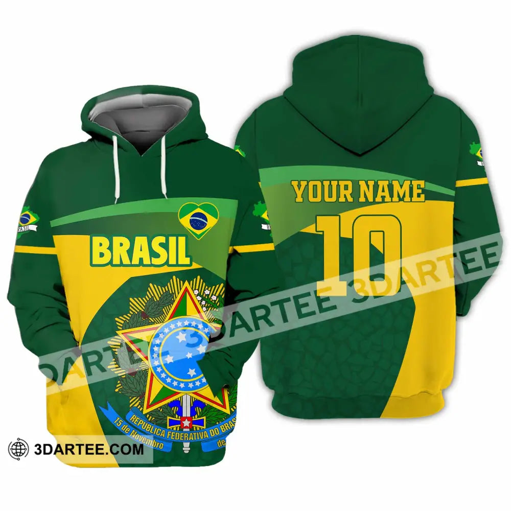 Unisex Shirt - Custom Brasil 3D Shirt Hoodie / S T-shirt