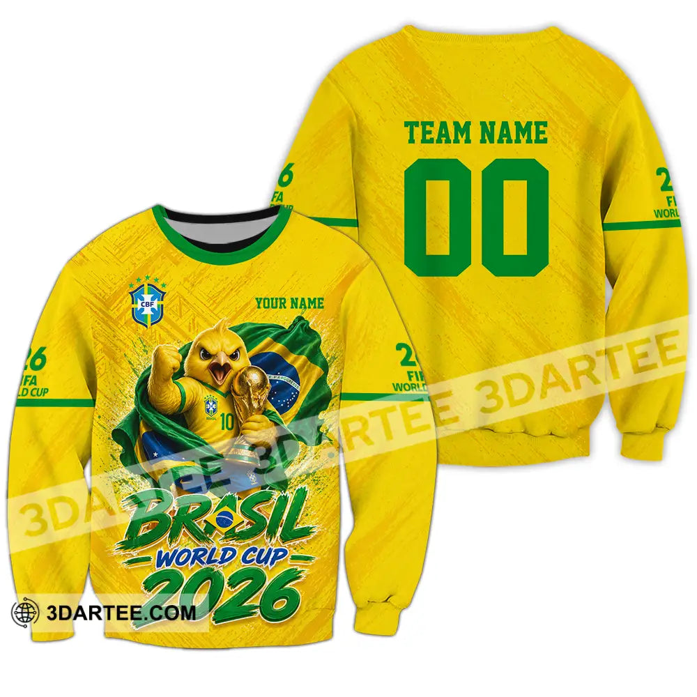 Unisex Shirt - Custom Brasil World Cup 2026 3D Shirt - Long Sleeve / S - T-shirt