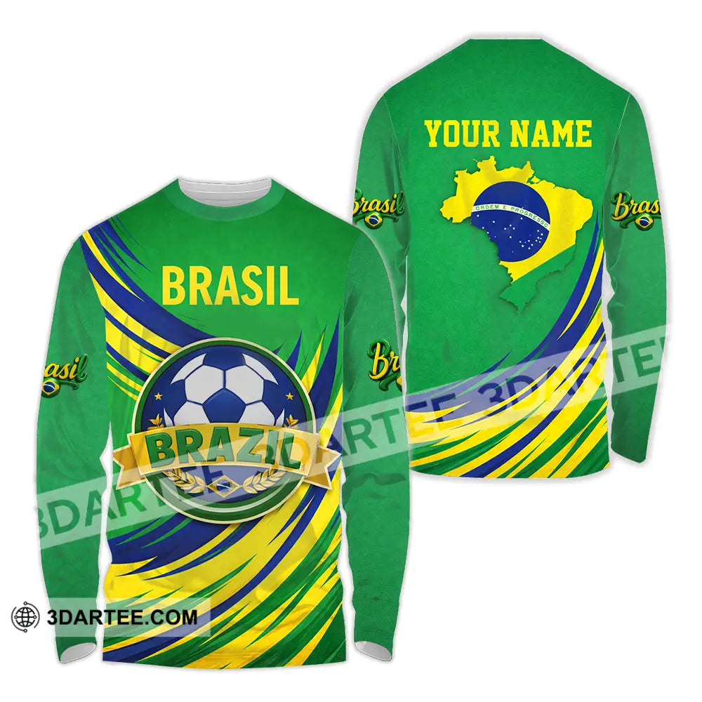Unisex Shirt - Custom Brasil 3D Shirt Long Sleeve Shirt / S T-shirt
