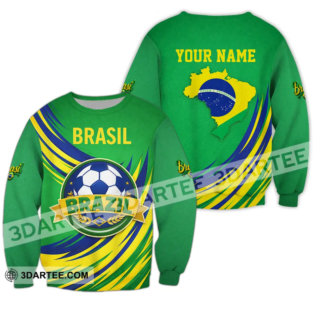Unisex Shirt - Custom Brasil 3D Shirt Long Sleeve / S T-shirt