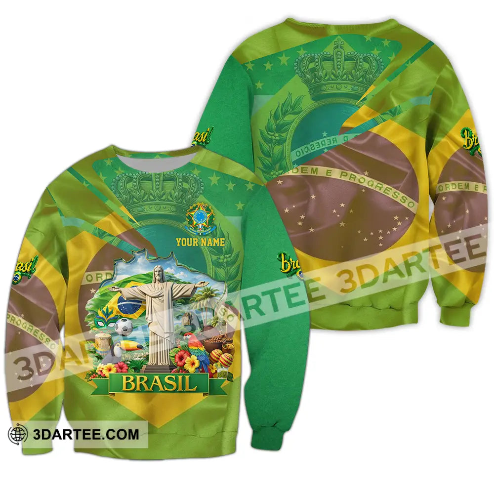 Unisex Shirt - Custom Brasil 3D Shirt Long Sleeve / S T-shirt