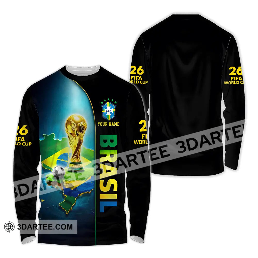 Unisex Shirt - Custom Brasil World Cup 2026 3D Shirt - Long Sleeve Shirt / S - T-shirt