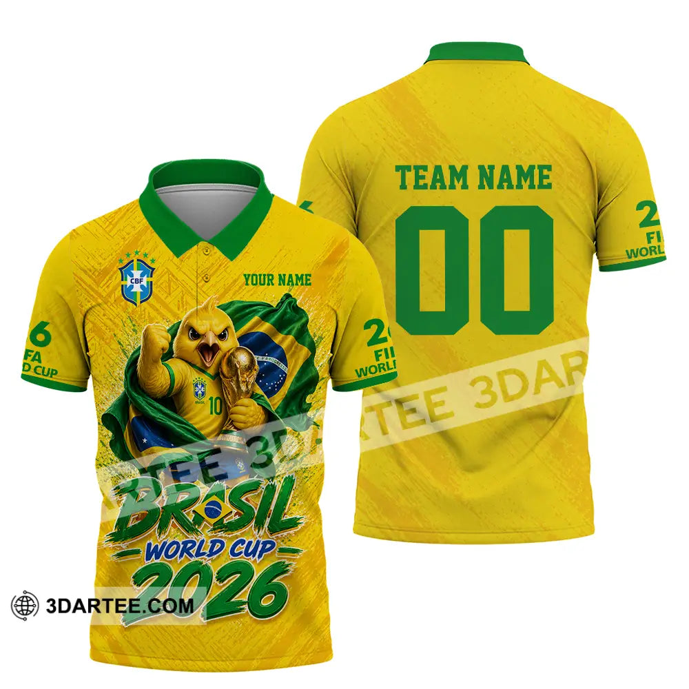 Unisex Shirt - Custom Brasil World Cup 2026 3D Shirt - Polo Shirt / S - T-shirt