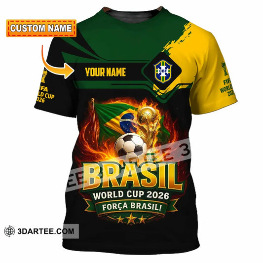 Unisex Shirt - Custom Brasil World Cup 2026 3D Shirt - T-shirt