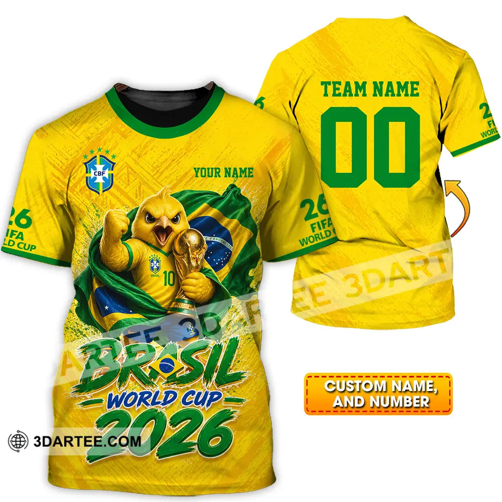 Unisex Shirt - Custom Brasil World Cup 2026 3D Shirt - T-shirt