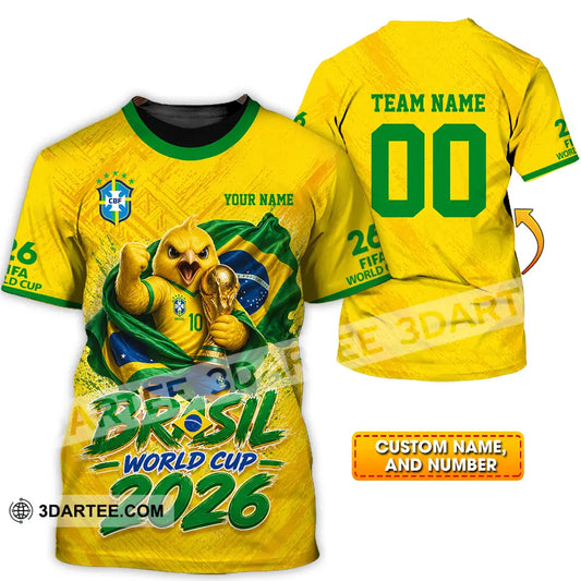 Unisex Shirt - Custom Brasil World Cup 2026 3D Shirt - T-shirt