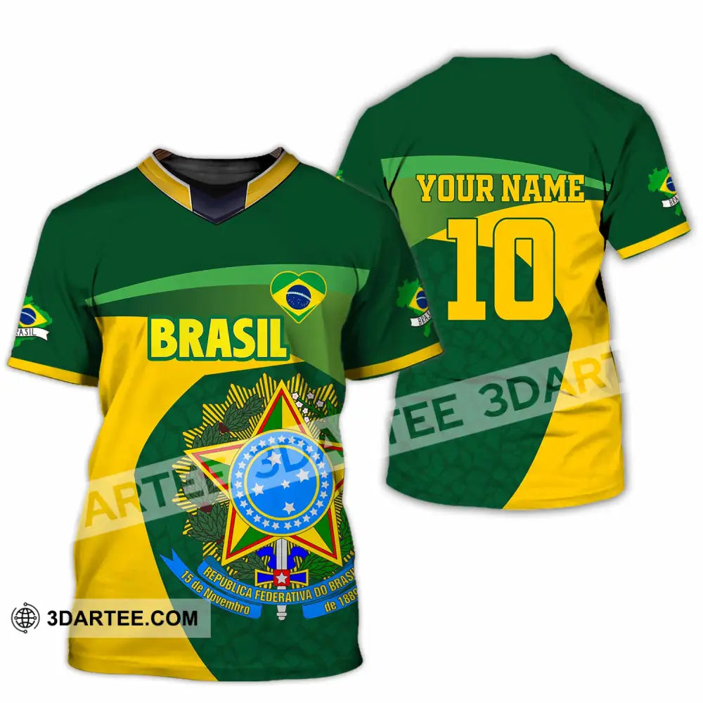 Unisex Shirt - Custom Brasil 3D Shirt T-Shirt / S T-shirt