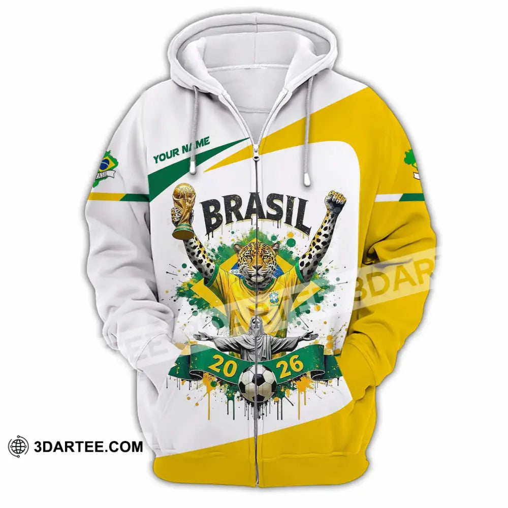 Unisex Shirt - Custom Brasil 3D Shirt Zipper Hoodie / S T-shirt