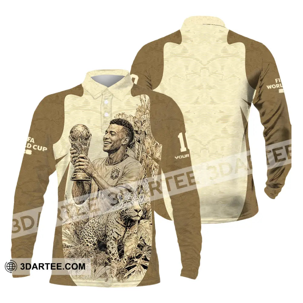 Unisex Shirt - Custom Brasil Fifa World Cup 2026 3D Shirt Long Sleeve Polo / S T-shirt