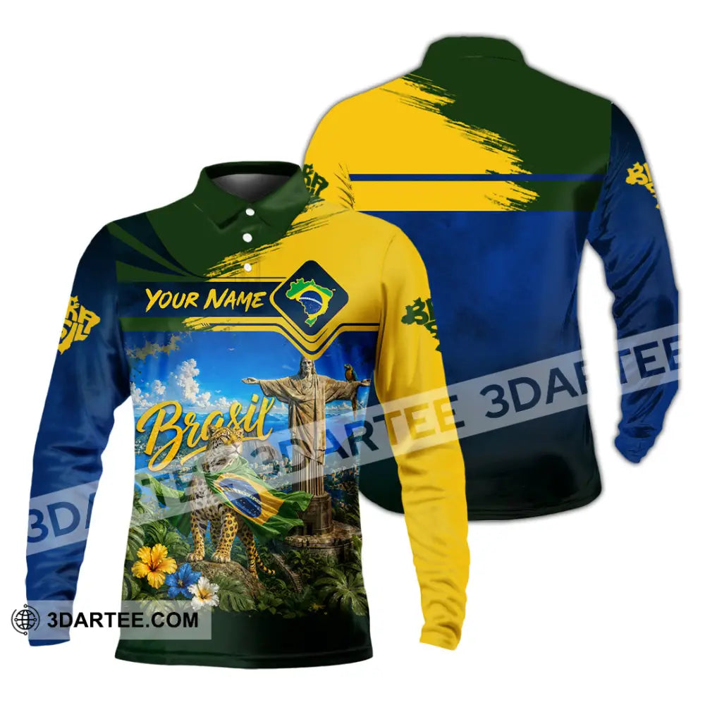 Unisex Shirt - Custom Brasil Shirt - Long Sleeve Polo / S - T-shirt