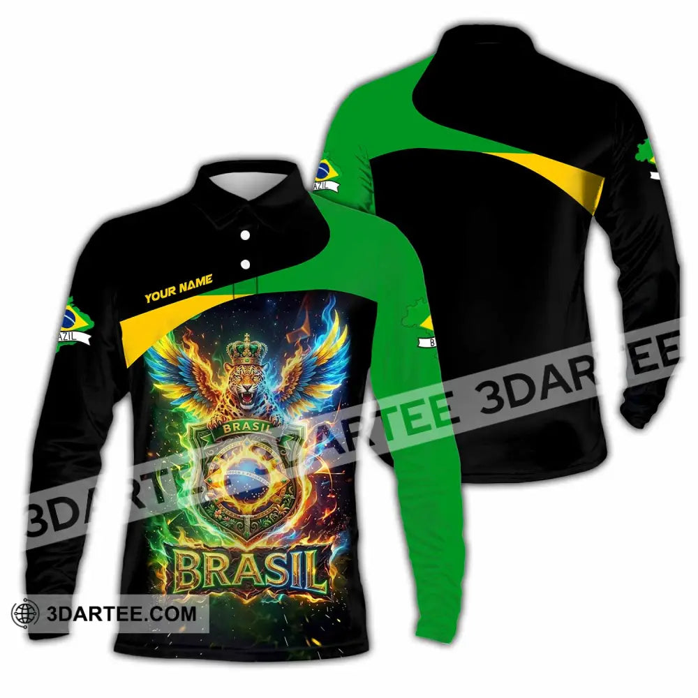 Unisex Shirt - Custom Brasil Shirt - Long Sleeve Polo / S - T-shirt