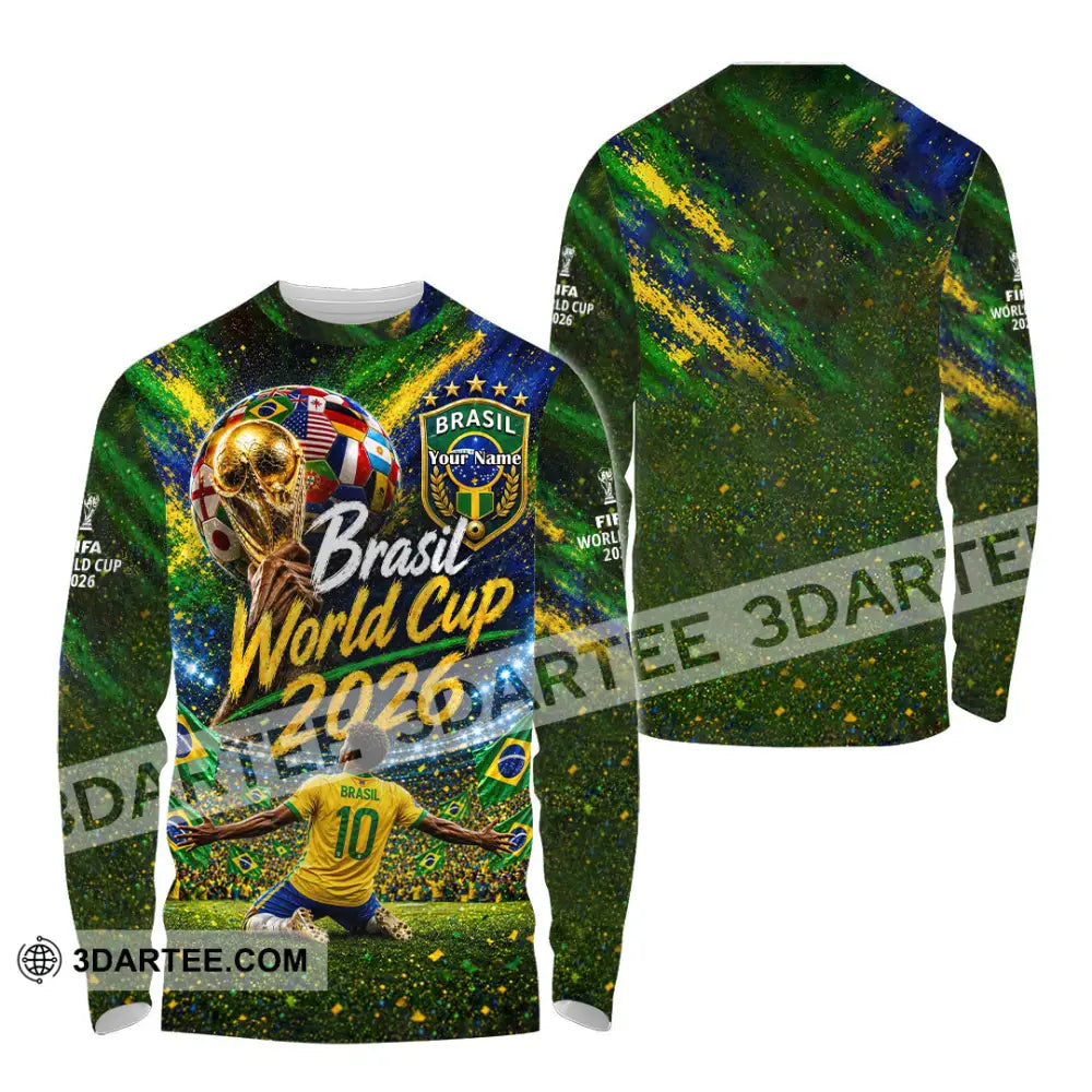 Unisex Shirt - Custom Brasil World Cup 2026 Shirt - Long Sleeve Shirt / S - T-shirt