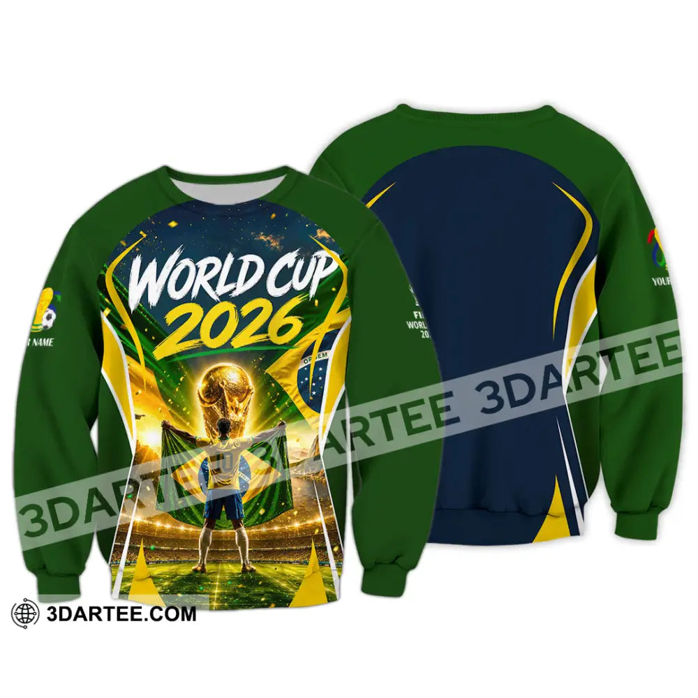 Unisex Shirt - Custom Brasil World Cup 2026 Shirt - Long Sleeve / S - T-shirt