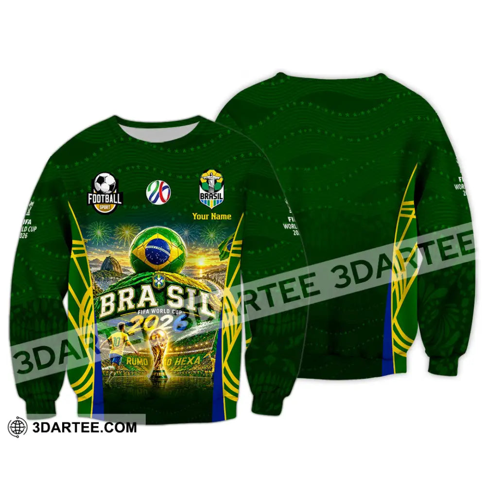 Unisex Shirt - Custom Brasil World Cup 2026 Shirt - Long Sleeve / S - T-shirt