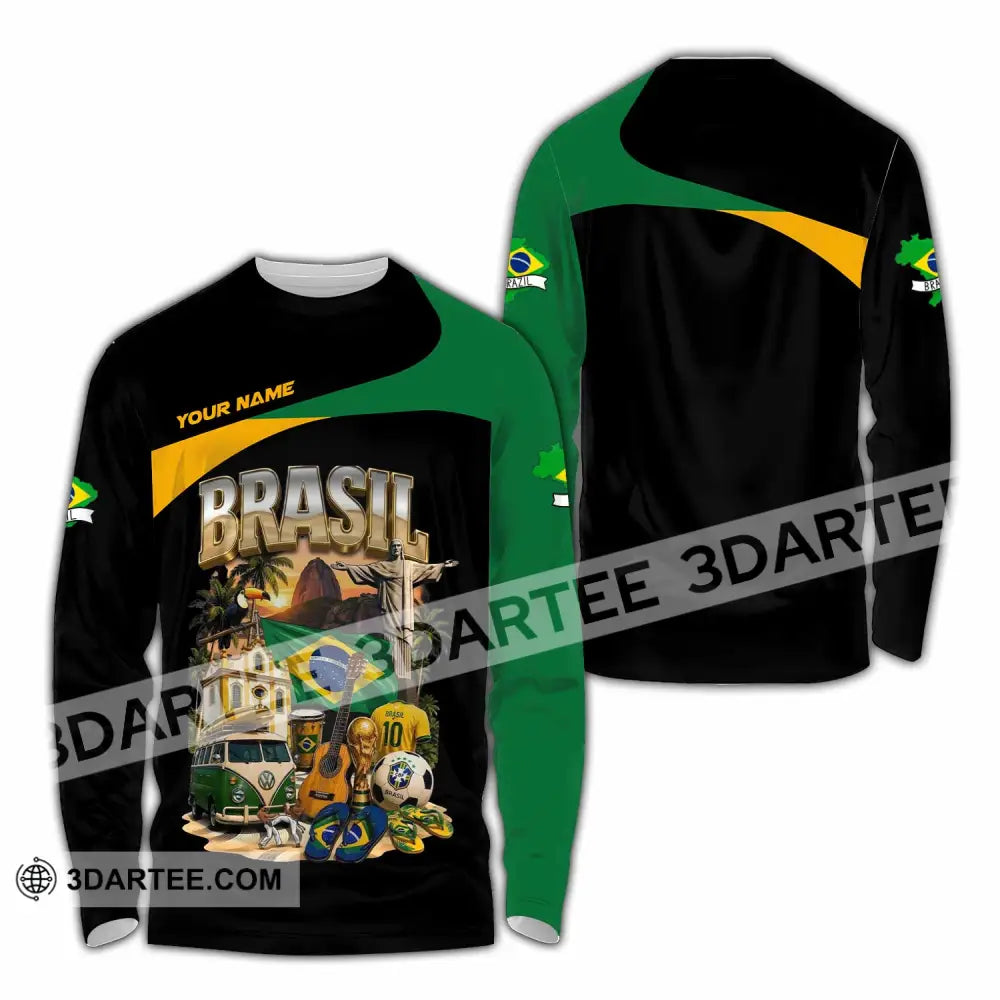 Unisex Shirt - Custom Brasil Shirt - Long Sleeve Shirt / S - T-shirt