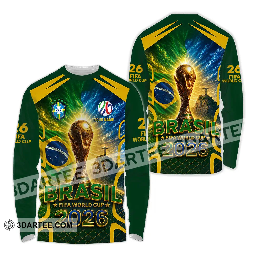 Unisex Shirt - Custom Brasil World Cup 2026 Shirt - Long Sleeve Shirt / S - T-shirt