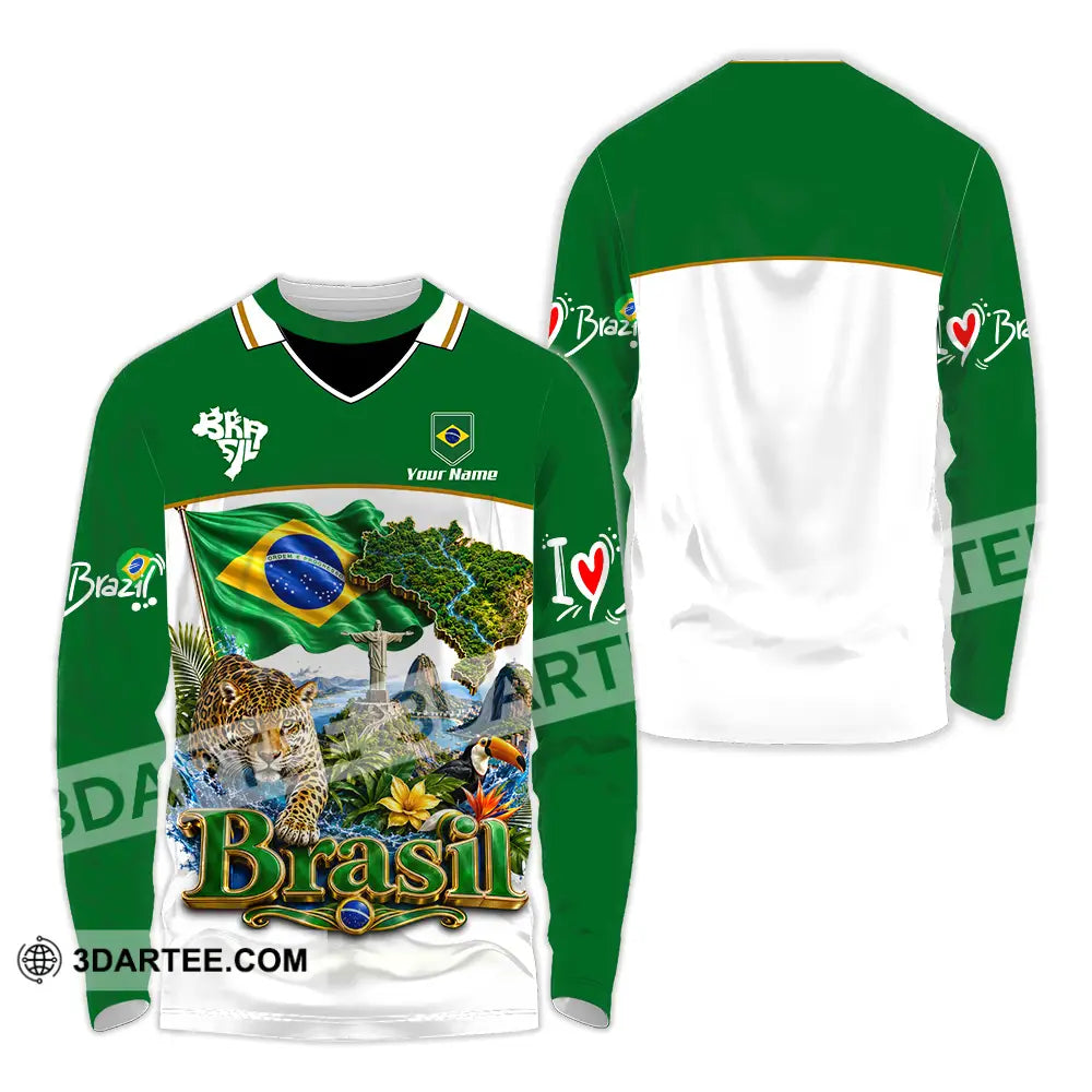 Unisex Shirt - Custom Brasil Shirt - Long Sleeve Shirt / S - T-shirt