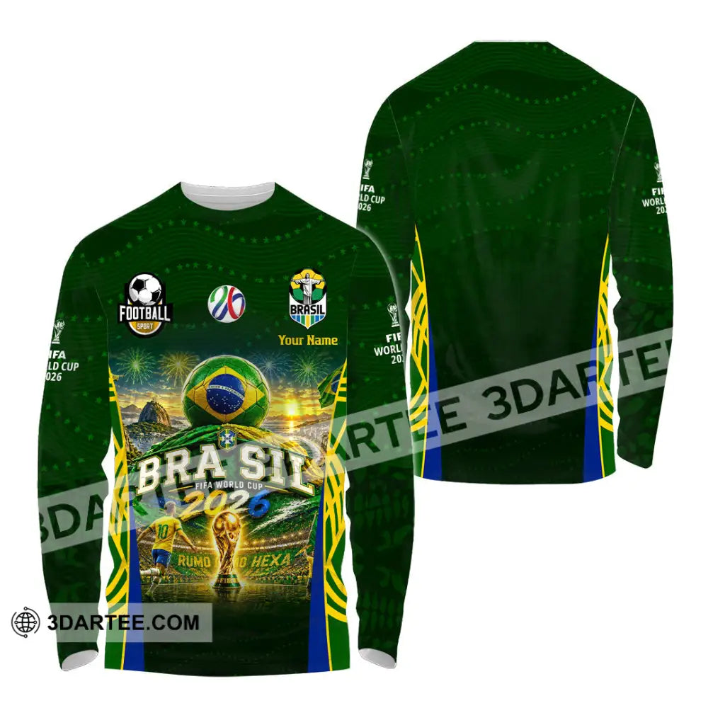 Unisex Shirt - Custom Brasil World Cup 2026 Shirt - Long Sleeve Shirt / S - T-shirt