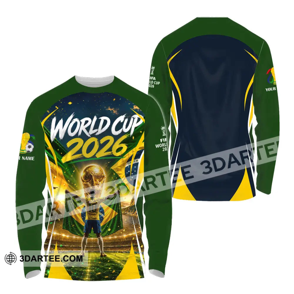 Unisex Shirt - Custom Brasil World Cup 2026 Shirt - Long Sleeve Shirt / S - T-shirt