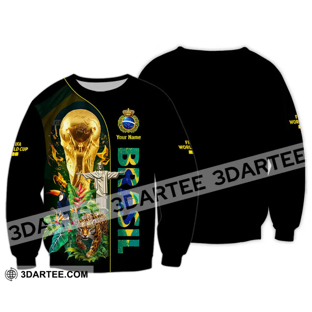 Unisex Shirt - Custom Brasil World Cup 2026 3D Shirt Long Sleeve / S T-shirt