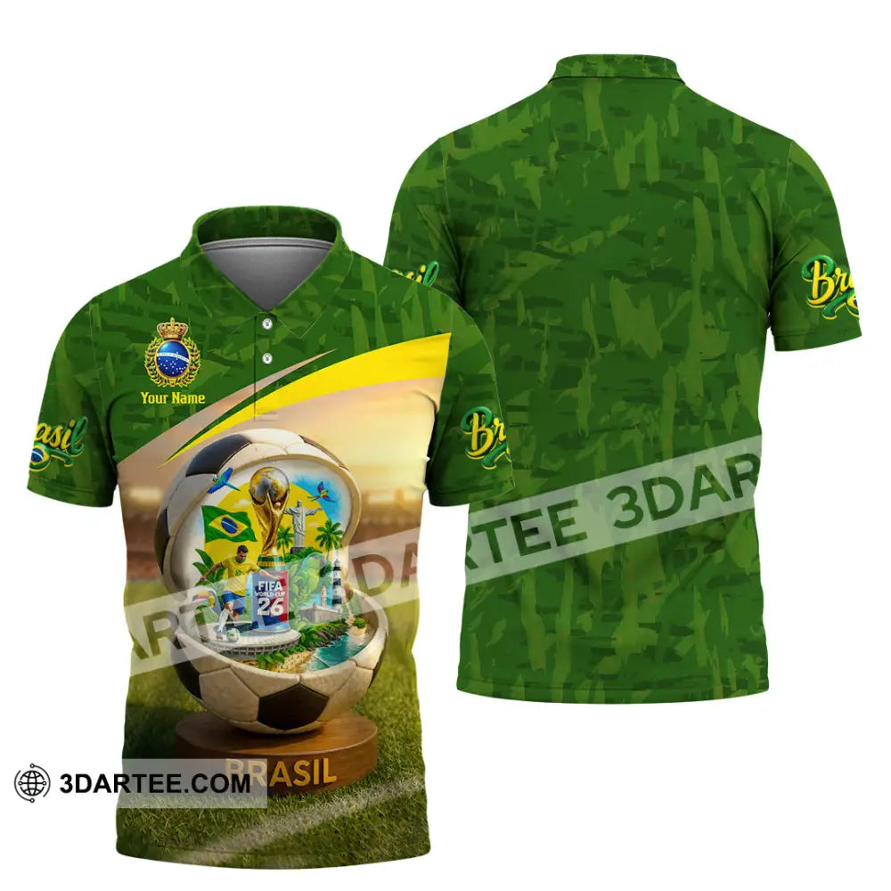 Unisex Shirt - Custom Brasil World Cup 2026 3D Shirt Polo Shirt / S T-shirt