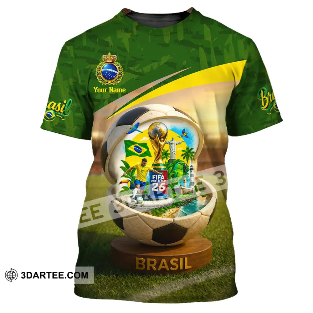 Unisex Shirt - Custom Brasil World Cup 2026 3D Shirt T-Shirt / S T-shirt
