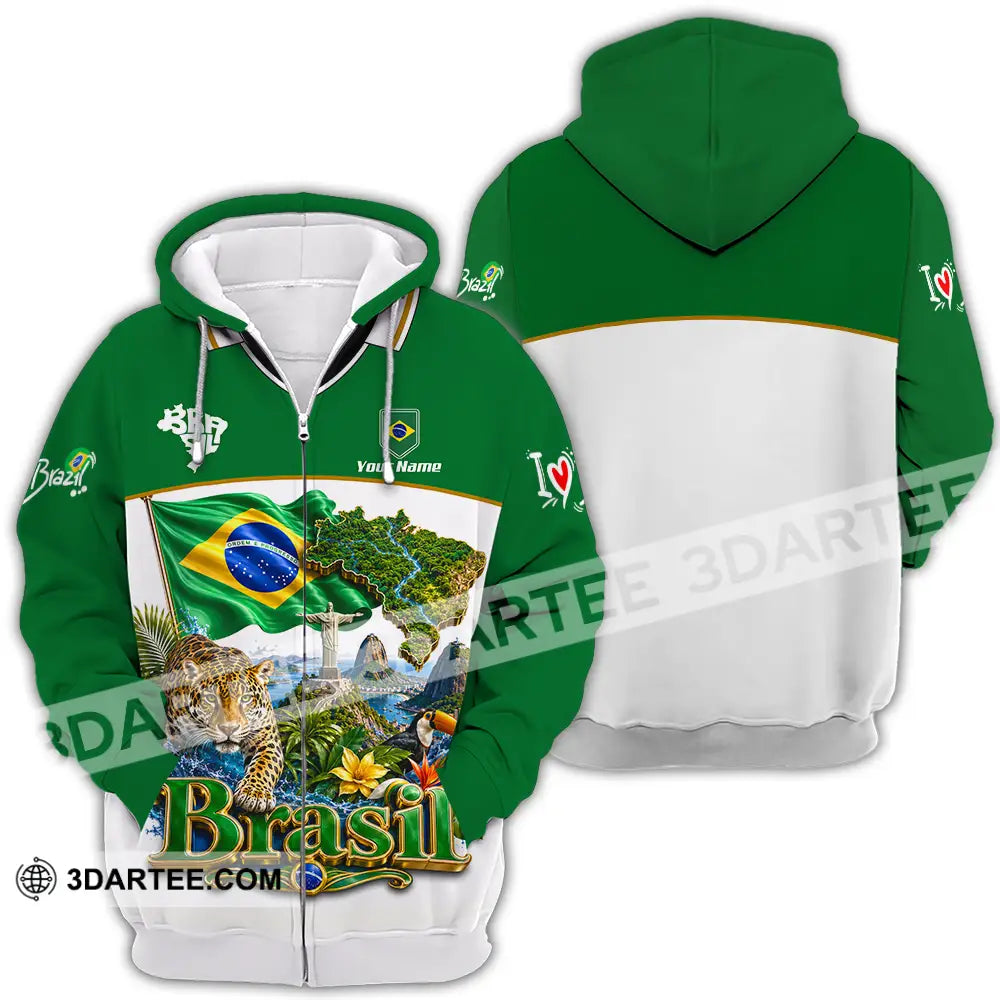 Unisex Shirt - Custom Brasil Shirt - Zipper Hoodie / S - T-shirt