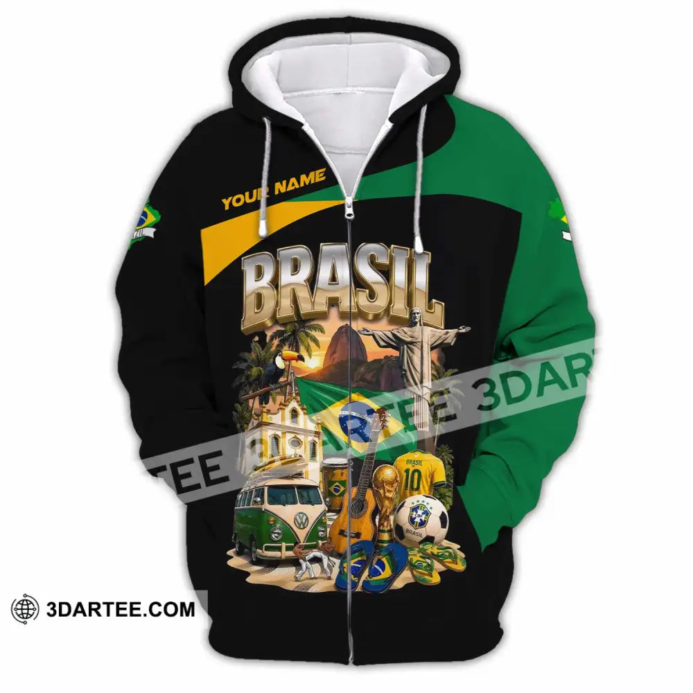 Unisex Shirt - Custom Brasil Shirt - Zipper Hoodie / S - T-shirt