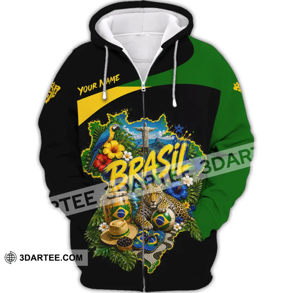 Unisex Shirt - Custom Brasil Shirt - Zipper Hoodie / S - T-shirt