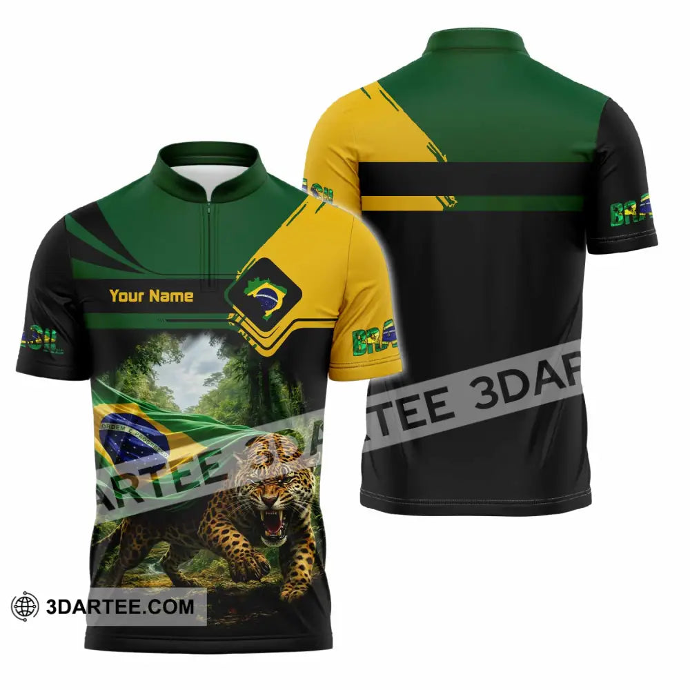 Unisex Shirt - Custom Brasil Shirt - Zipper Polo Shirt / S - T-shirt