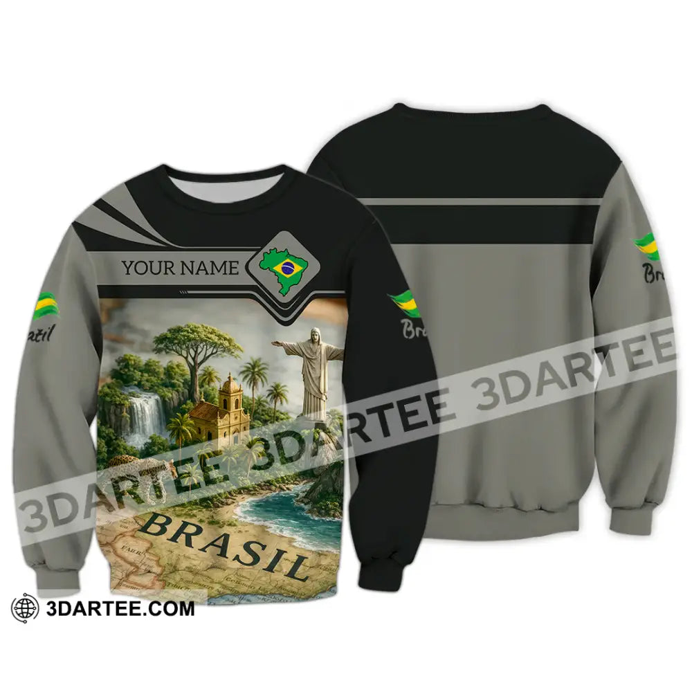 Unisex Shirt - Custom Brazil 3D Shirt Long Sleeve / S T-shirt