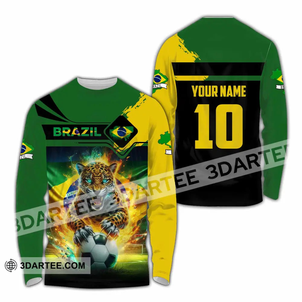 Unisex Shirt - Custom Brazil 3D Shirt Long Sleeve Shirt / S T-shirt