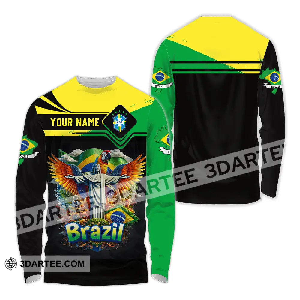 Unisex Shirt - Custom Brazil 3D Shirt Long Sleeve Shirt / S T-shirt