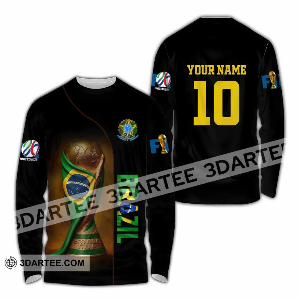 Unisex Shirt - Custom Brazil 3D Shirt Long Sleeve Shirt / S T-shirt
