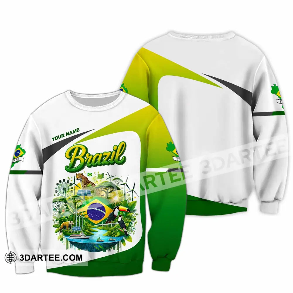 Unisex Shirt - Custom Brazil 3D Shirt Long Sleeve / S T-shirt
