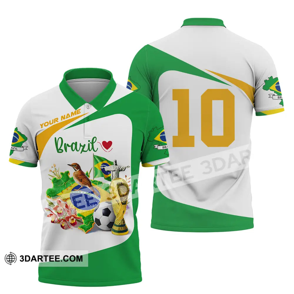 Unisex Shirt - Custom Brazil 3D Shirt Polo Shirt / S T-shirt
